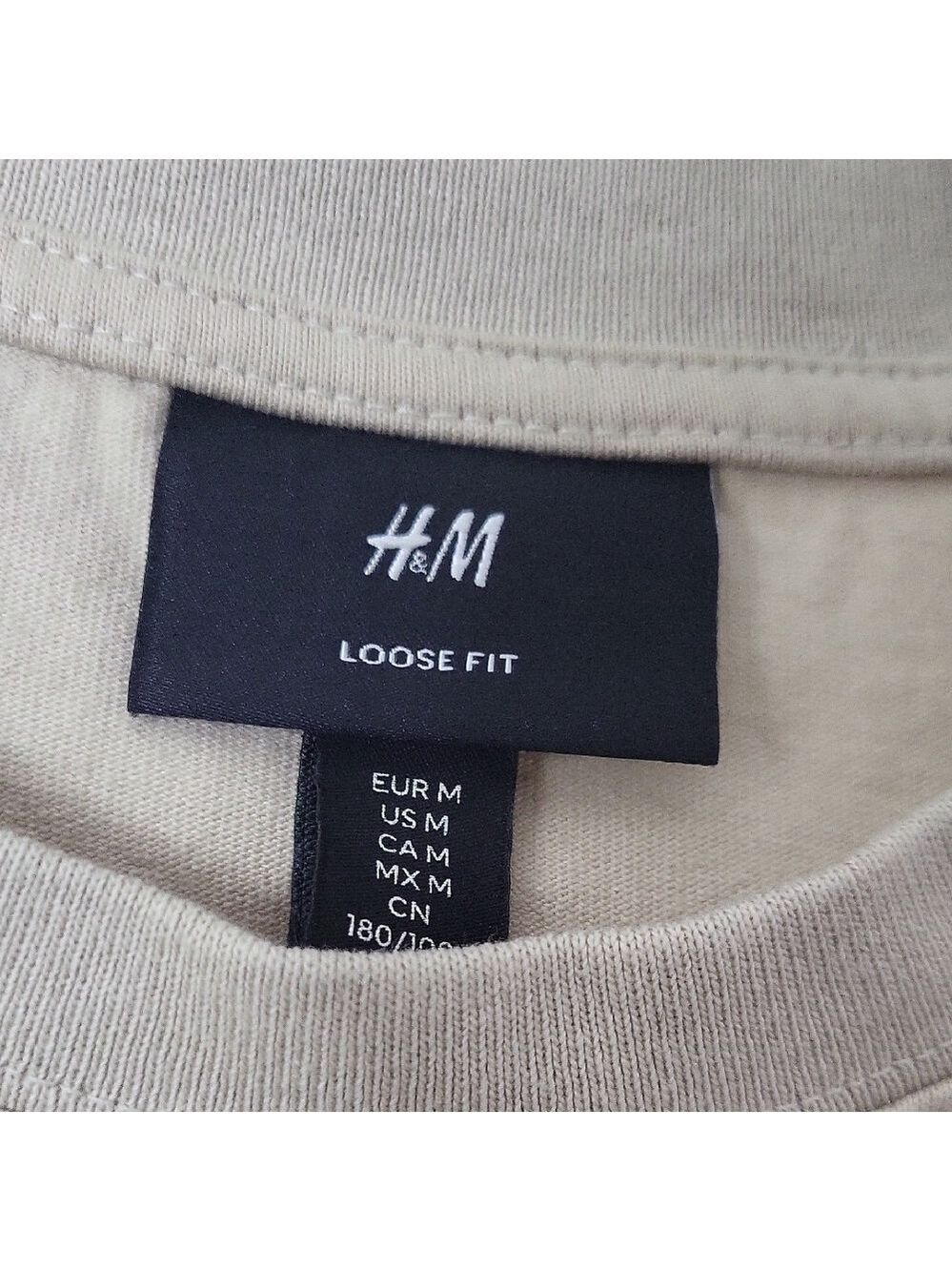 Mens |H&M Light Beige Short Sleeve Tee| BB-Dsst-a2 - Picture 2 of 3